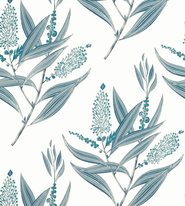 Winter Bud Wallpaper - Blue - AT23135 - Anna French