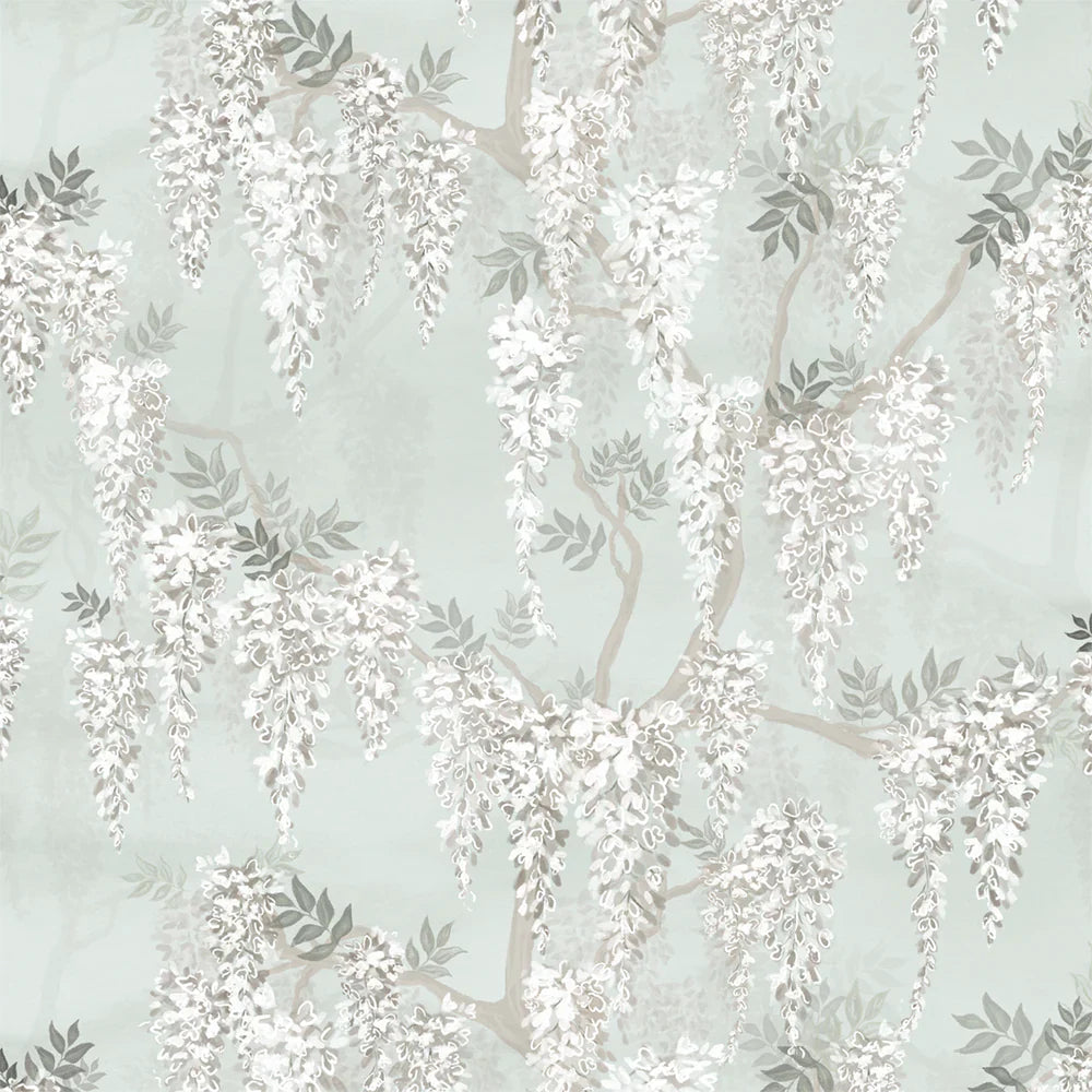 Wisteria Lane Wallpaper - Mist Green & Vintage Grey - Lucie Annabel