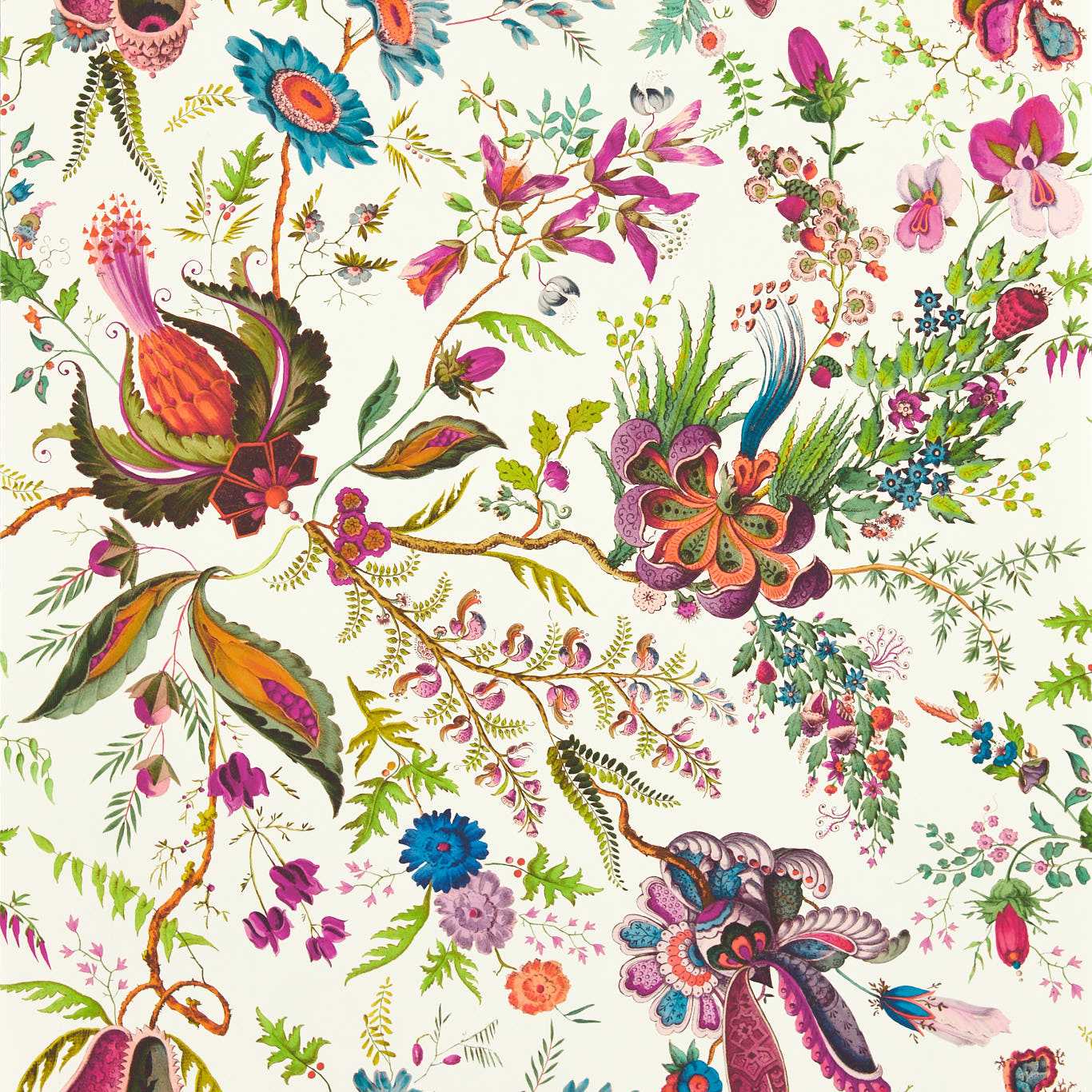 Wonderland Floral Wallpaper - Spinel/Peridot/Pearl - HSRW113065 - Harlequin