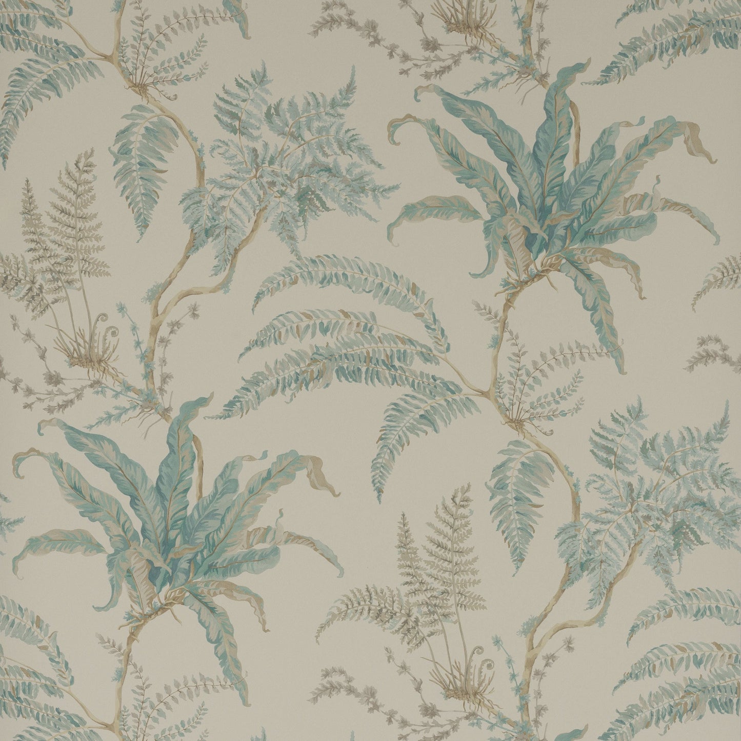 Woodfern Wallpaper - Aqua - Colefax & Fowler