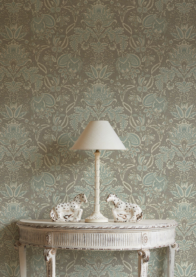 Wykeham Wallpaper - Gray - Lewis & Wood
