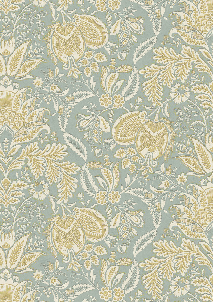 Wykeham Wallpaper - Silver - Lewis & Wood