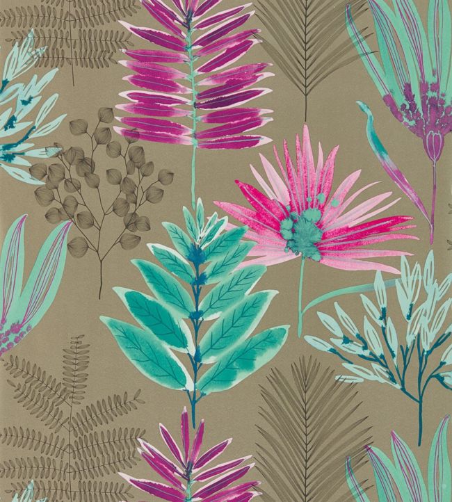 Yasuni Wallpaper - Lagoon/Cerise - HZAP111760 - Harlequin