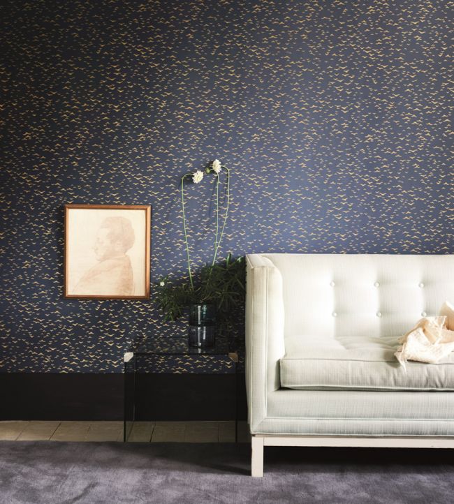 Yukutori Wallpaper - Stiffkey Blue - 4307 - Farrow & Ball