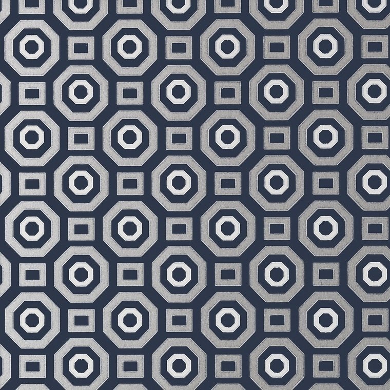 Zane Wallpaper - Metallic on Navy - AT6038 - Anna French