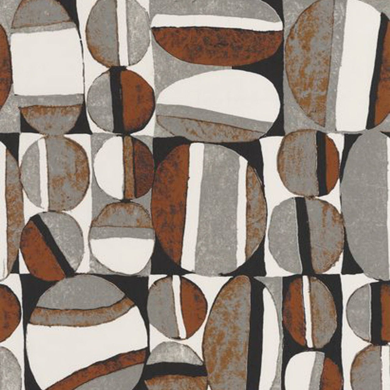 Anangu Nangara Wallpaper - Black & Copper - Casadeco - 84389532 - Premier Wallcovering