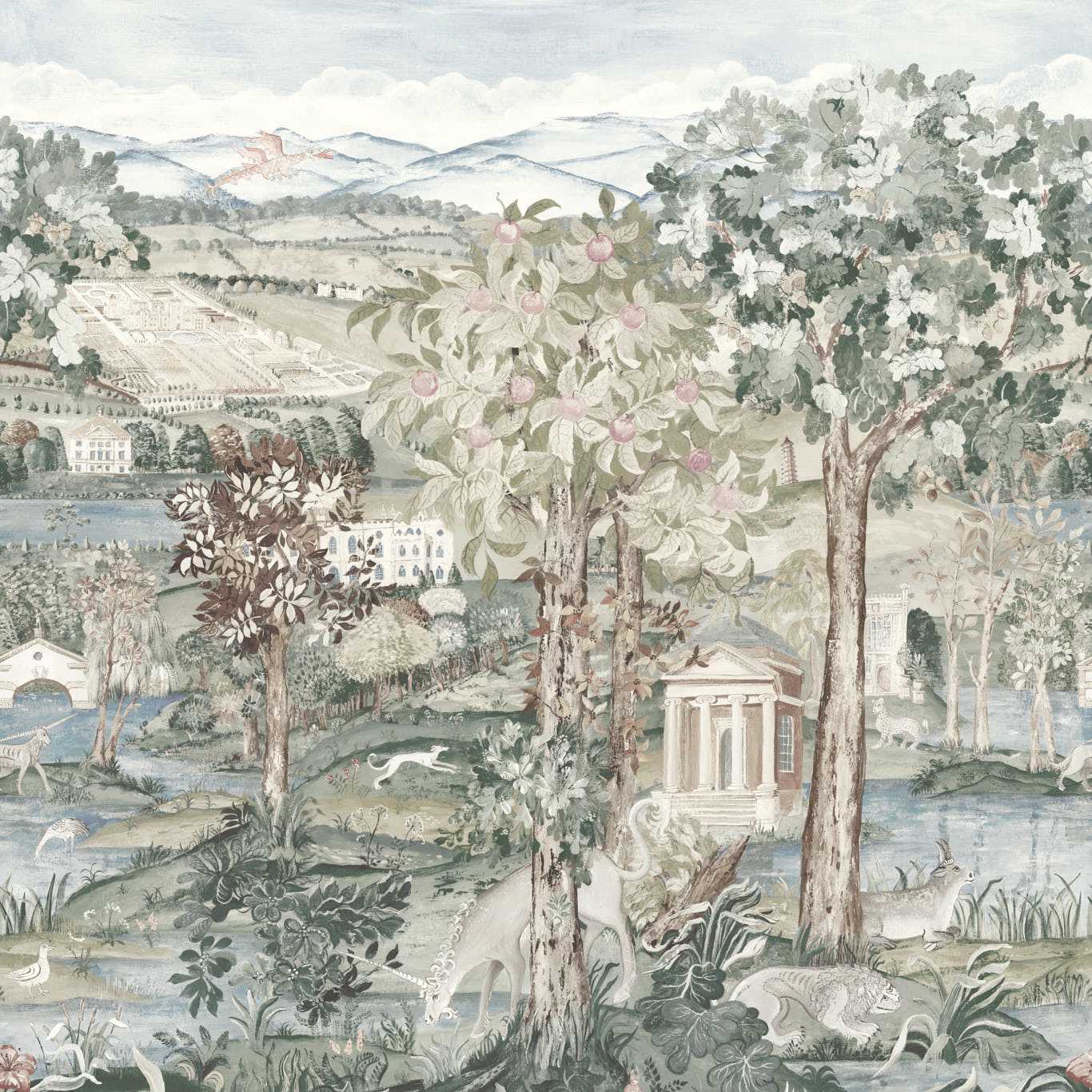 Arcadian Thames Wallpaper - Wedgwood Blue - ZATW313039 - Zoffany
