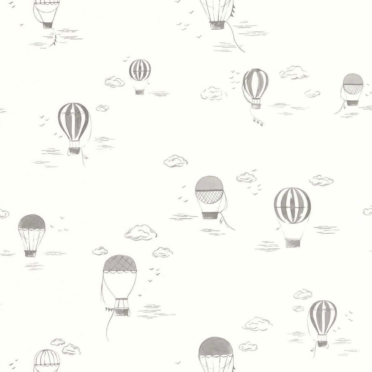 Balloons In The Clouds Once Upon A Time Wallpaper - Anthracite - Casadeco - 200859808 - Premier Wallcovering