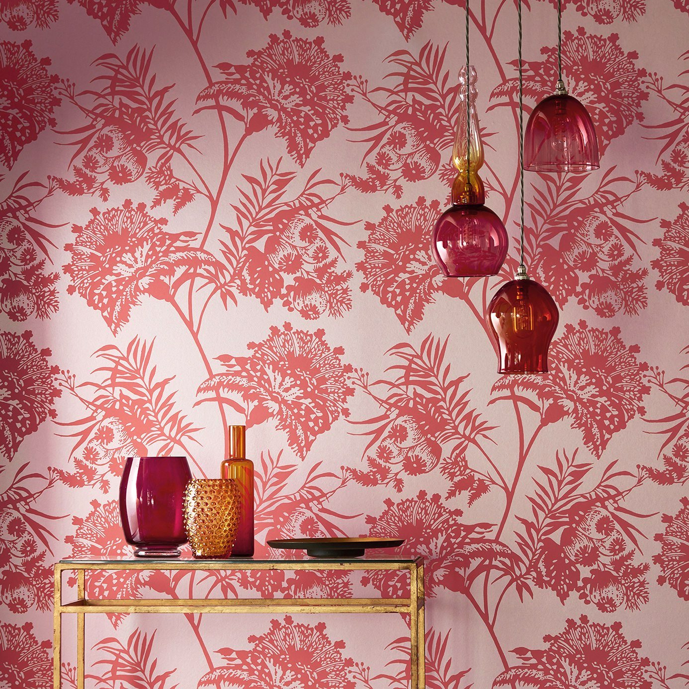 Bavero Wallpaper - Coral - HZAP111766 - Harlequin - Premier Wallcovering