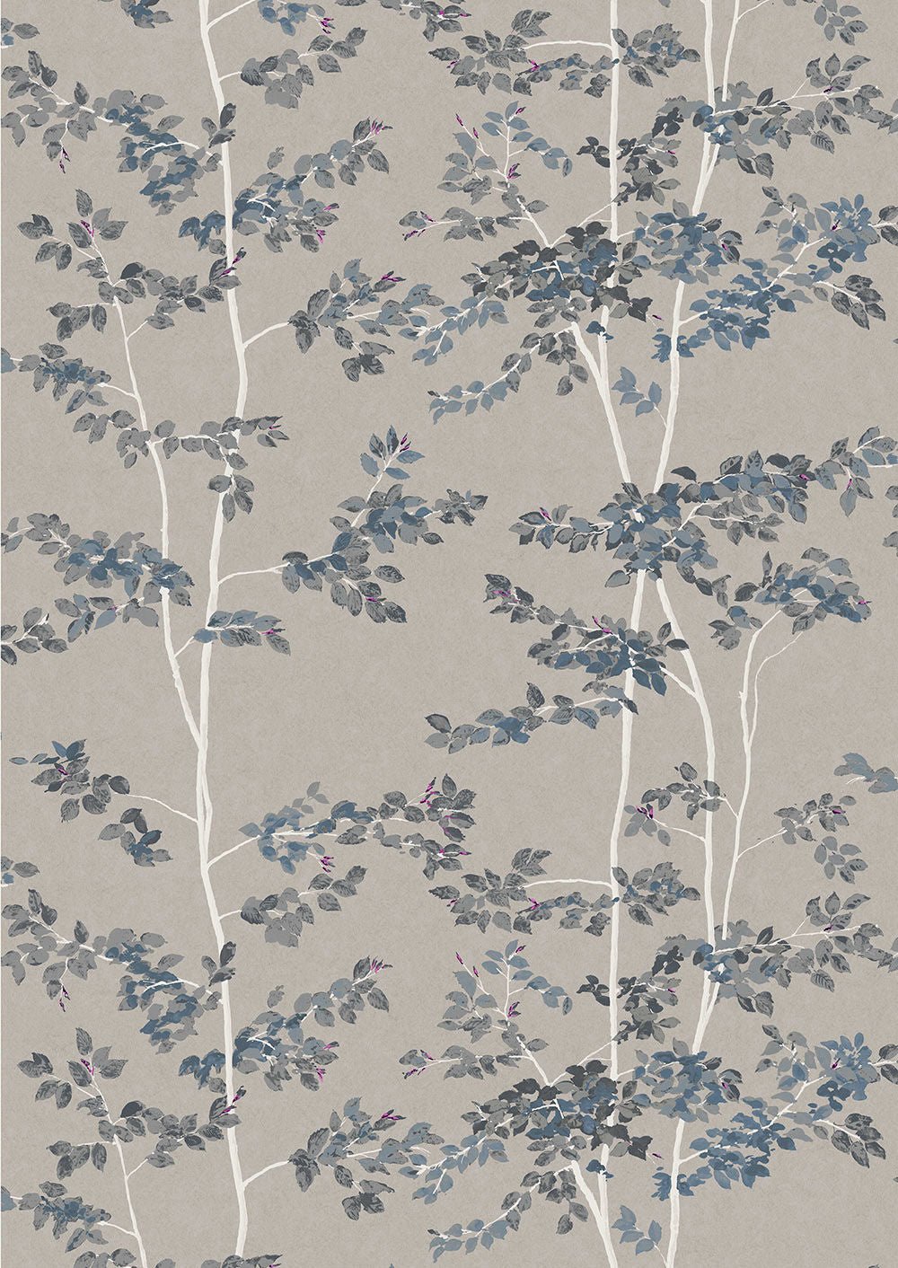 Beech Wallpaper - Steel - Lewis & Wood - Premier Wallcovering