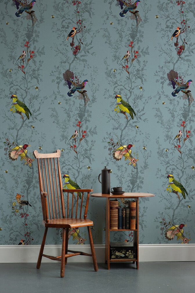 Birds N Bees Wallpaper - Skye - Timorous Beasties - BTN/BNB/TXMT/04 - Premier Wallcovering