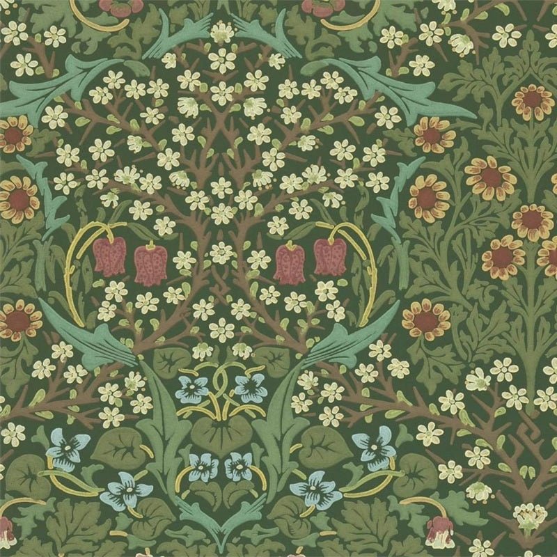 Blackthorn Wallpaper - Green - Morris & Co - DMY1BT10/1