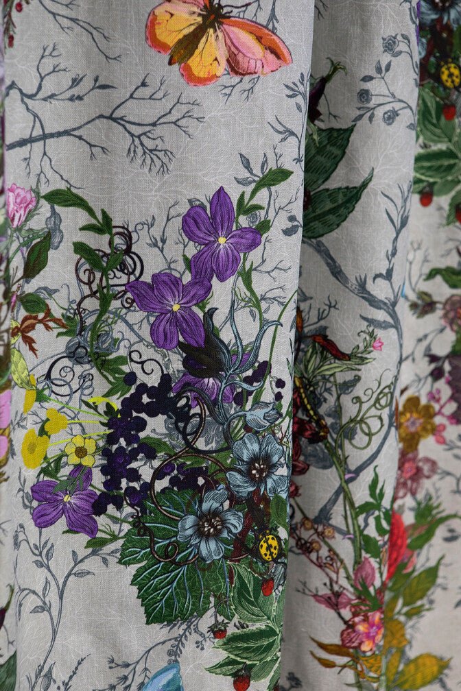 Bloomsbury Garden Fabric - Khaki - Timorous Beasties - DIGI/BLM/3062/04 - Premier Wallcovering
