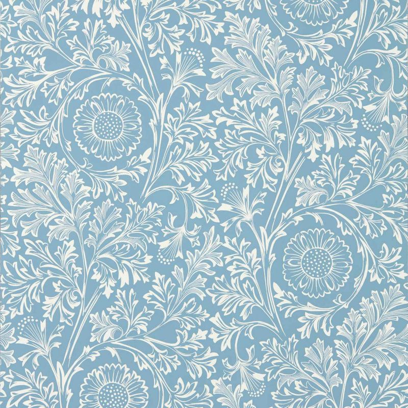 Chamomile Wallpaper - China Blue - Morris & Co - 217588