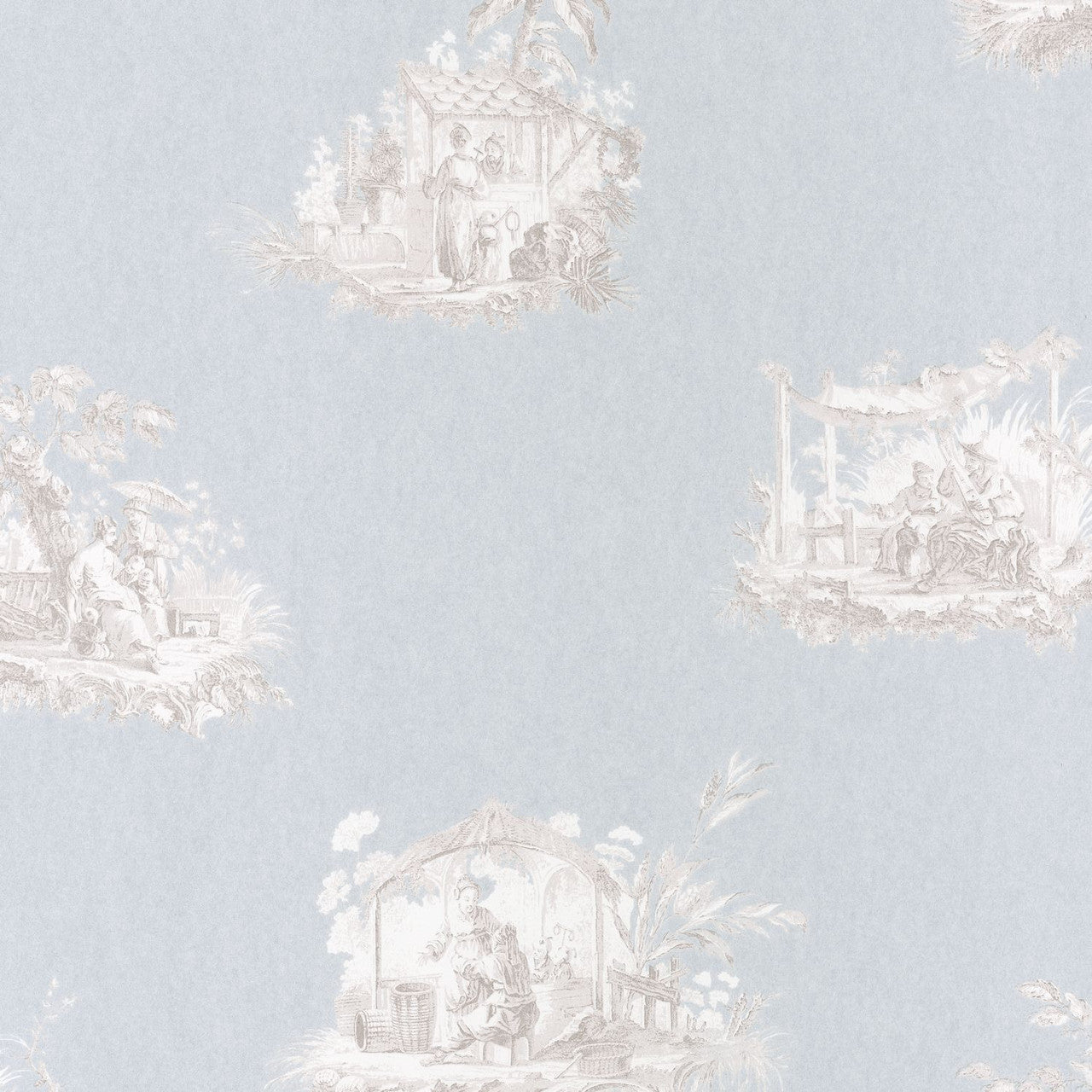 Chinoiserie Fontainebleau Wallpaper - Blue - Casadeco - 81546102 - Premier Wallcovering