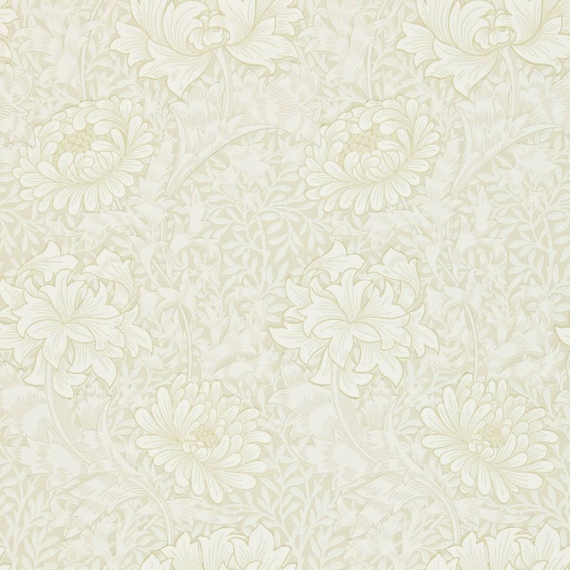 Chrysanthemum Wallpaper - Chalk - Morris & Co - 216457