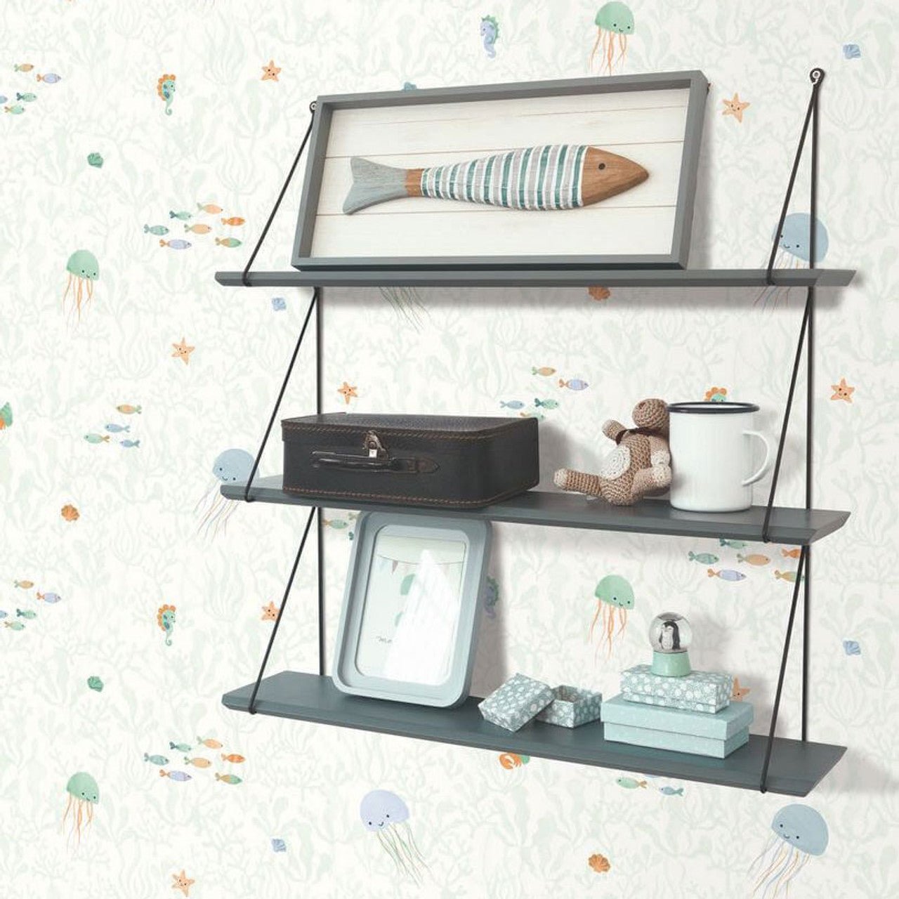 Companions Of The Sea Once Upon A Time Wallpaper - Vert Aqua - Casadeco - 200816767 - Premier Wallcovering