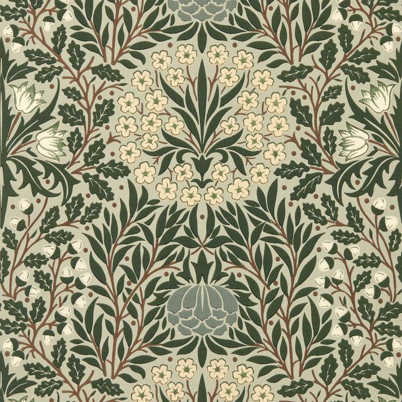 Daisy & Oak Wallpaper - Sage/Forest - Morris & Co - 217585