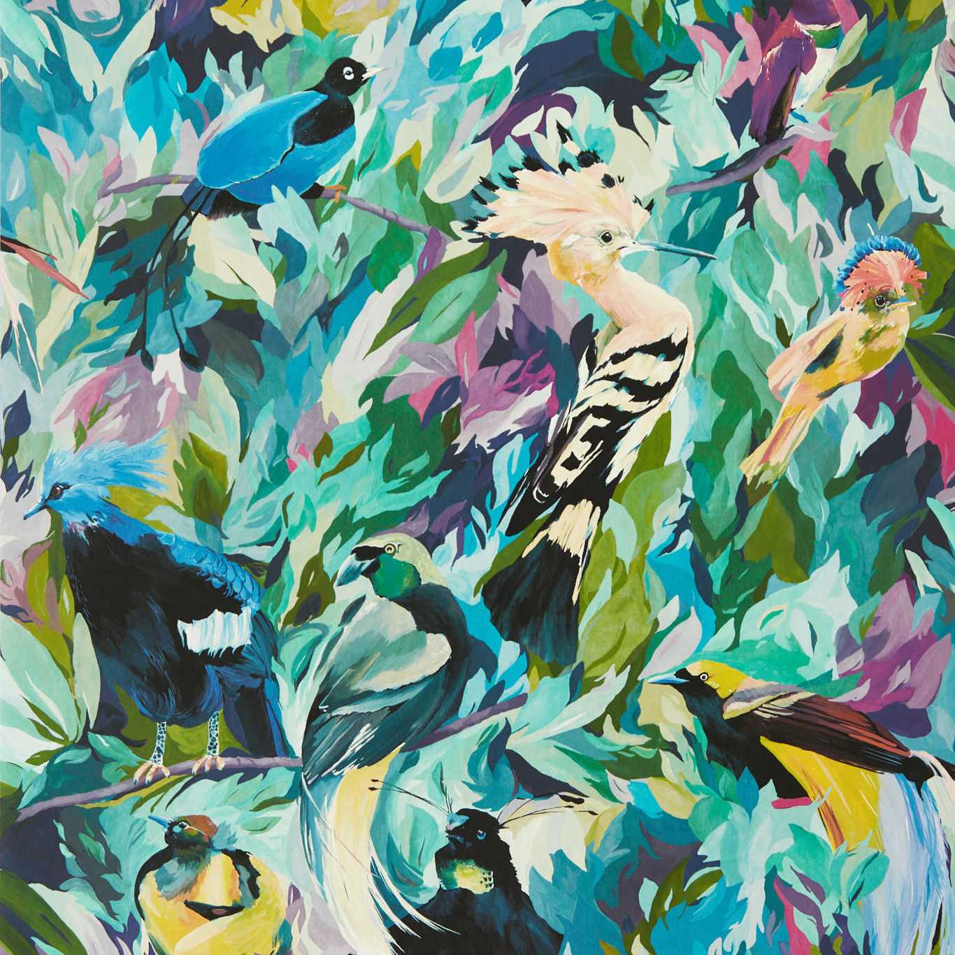 Dance Of Adornment Wallpaper - Wilderness/ Nectar/ Pomegranate - HTEW112763 - Harlequin - Premier Wallcovering