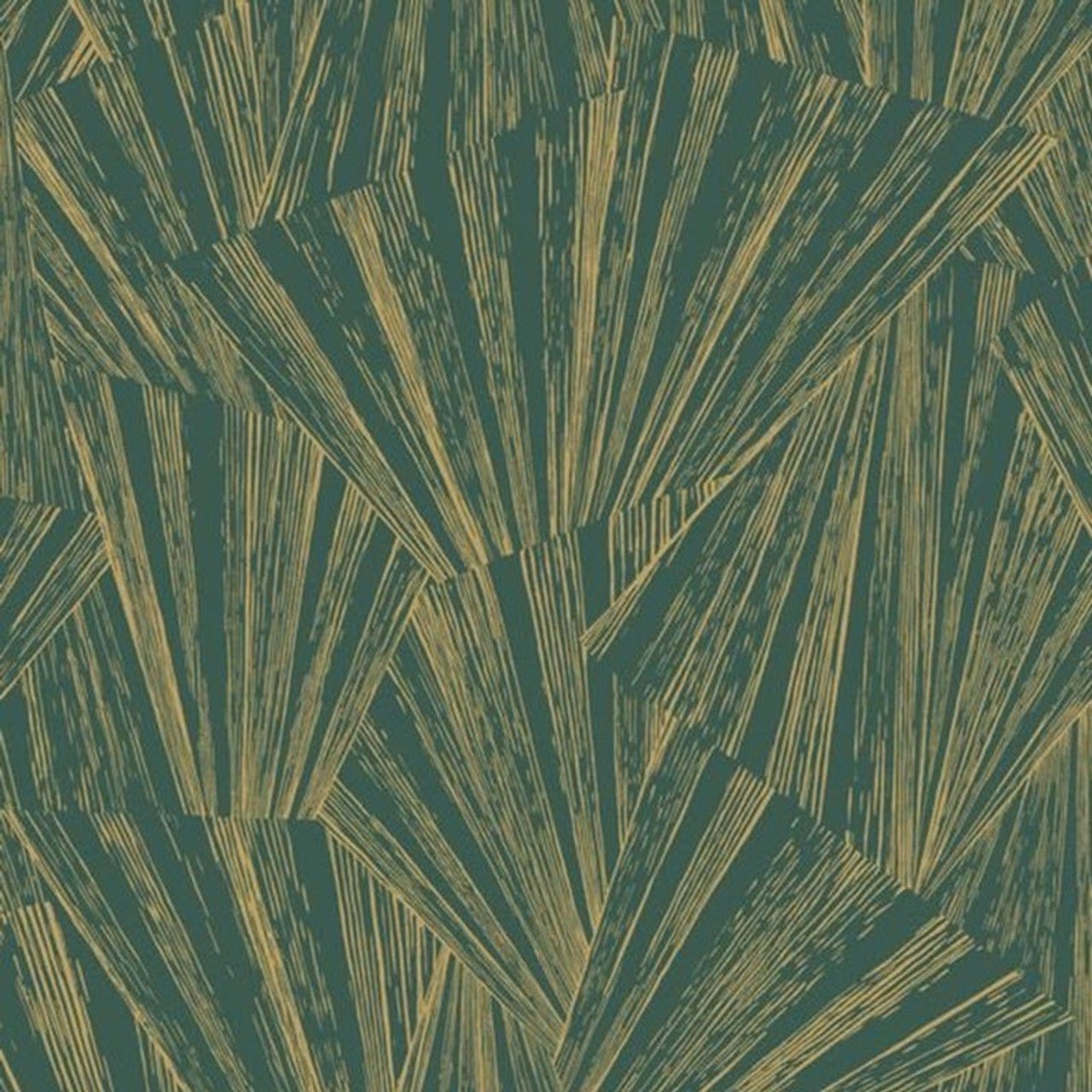 Eclat Foil 1930 Wallpaper - Foil Vert Or - Casadeco - 85747507 - Premier Wallcovering