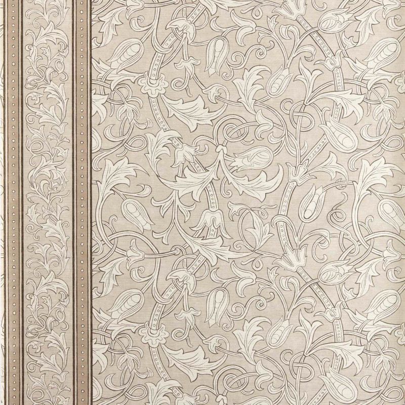 Etched Scrolling Tulip Wallpaper - Parchment - Morris & Co - 217603