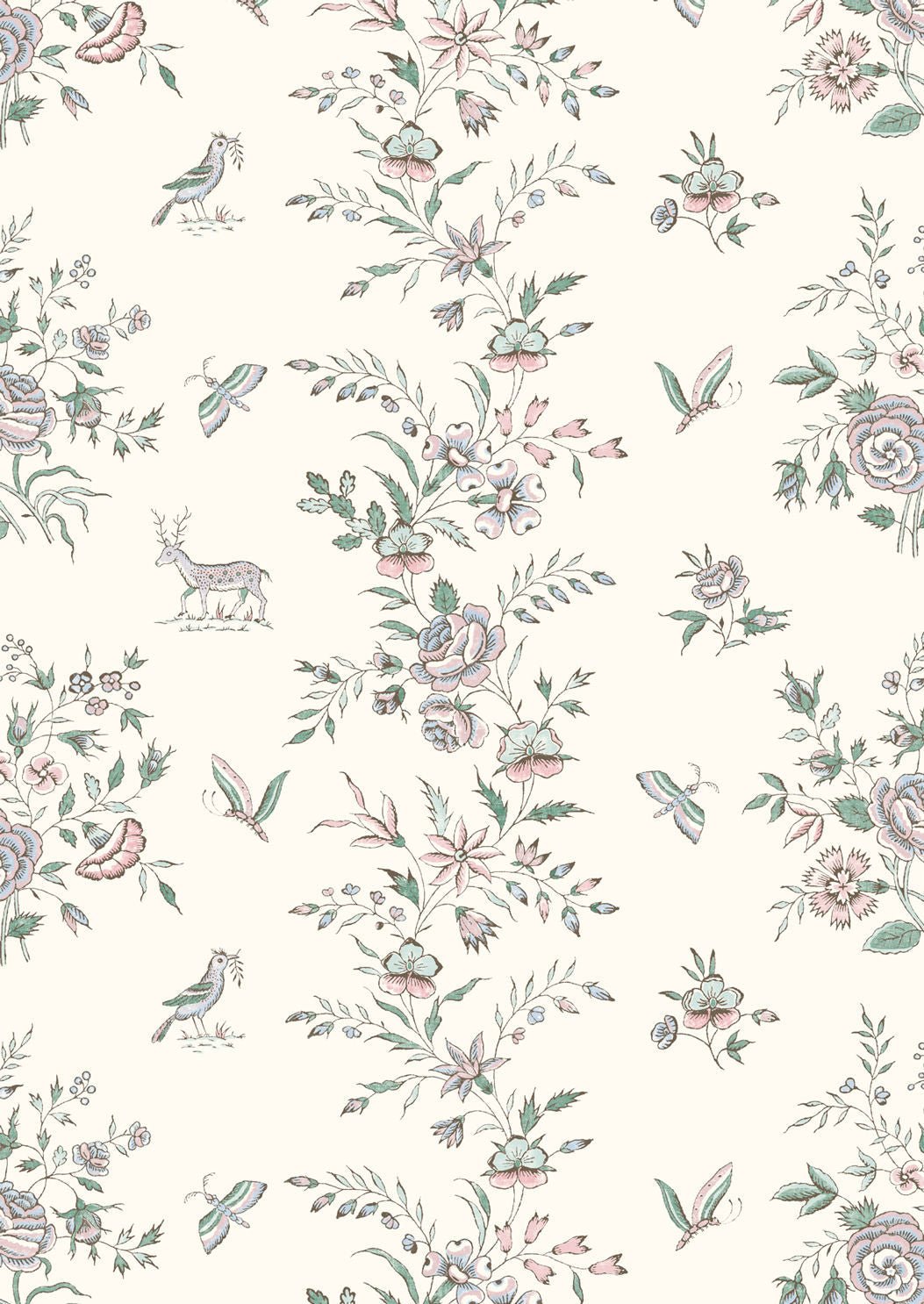 Fleurie Wallpaper - Peppermint Rose - Lewis & Wood - Premier Wallcovering