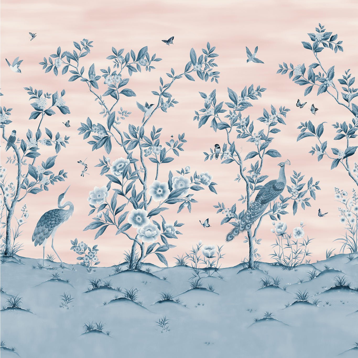 Florence Wallpaper - Powder/ China Blue - HDHW112890 - Harlequin - Premier Wallcovering