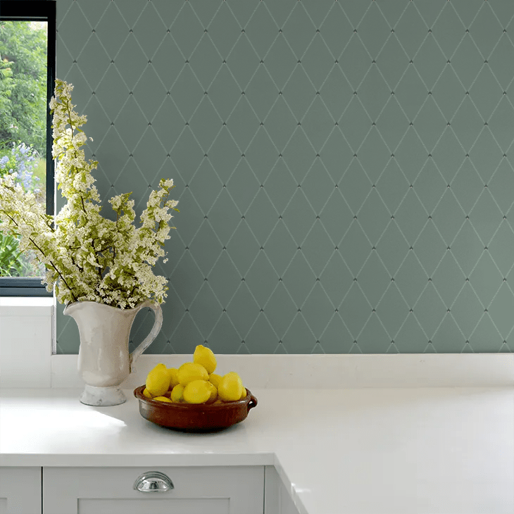 Fredrik Wallpaper - Grey - Green/ Gold - Boråstapeter - 3282 - Premier Wallcovering