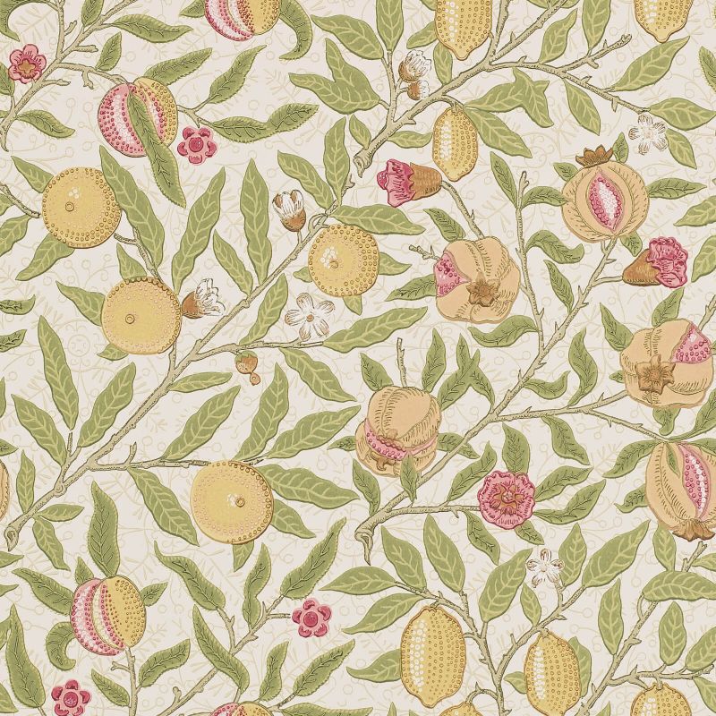 Fruit Wallpaper - Limestone/Artichoke - Morris & Co - 216459