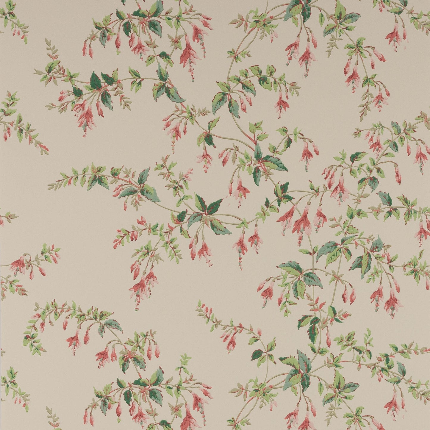Fuchsia Wallpaper - Pink/Green - Colefax & Fowler - W7018 - 03