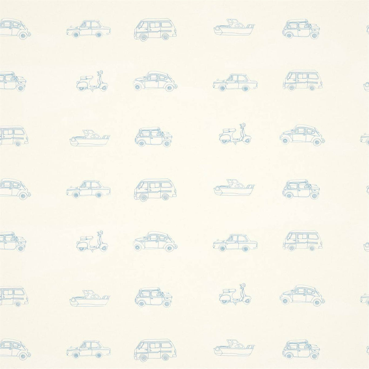 Go Go Retro Wallpaper - Aqua & White - HLTF112652 - Harlequin - Premier Wallcovering