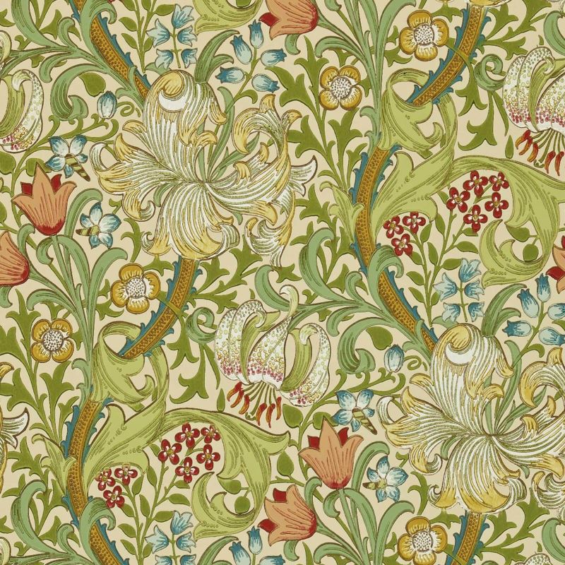 Golden Lily Wallpaper - Pale Biscuit - Morris & Co - 216464