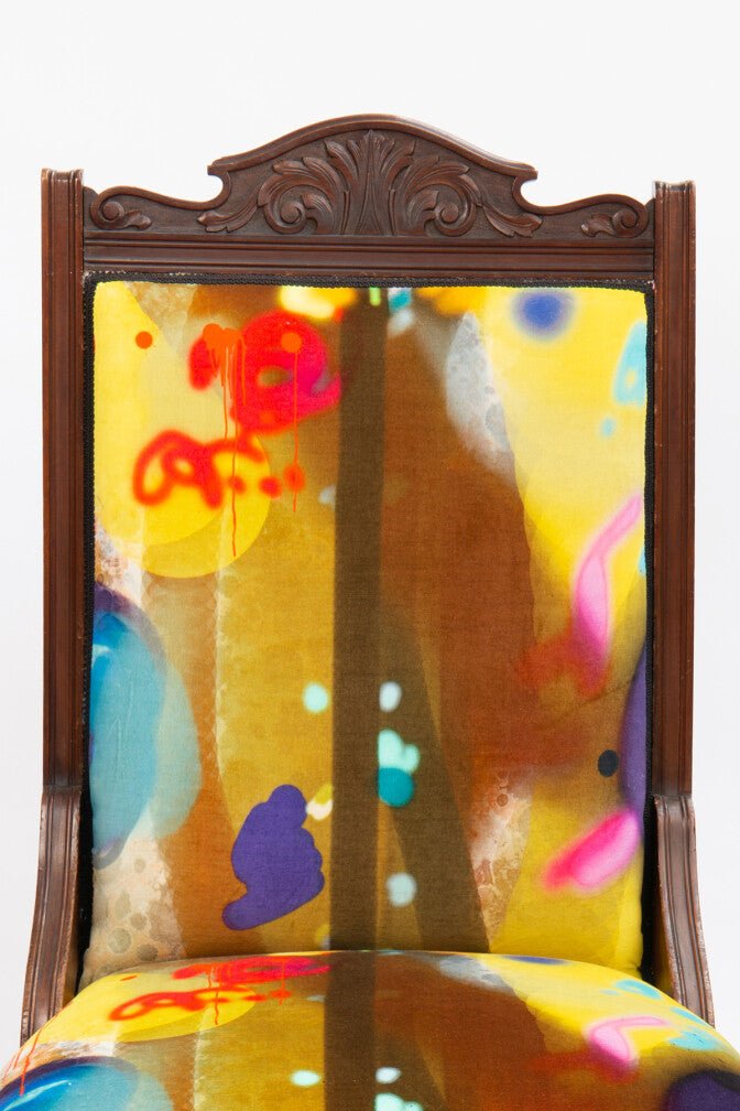 Graffiti Stripe Velvet Fabric - Original - Timorous Beasties - DIGI/GRFS/40008/01 - Premier Wallcovering