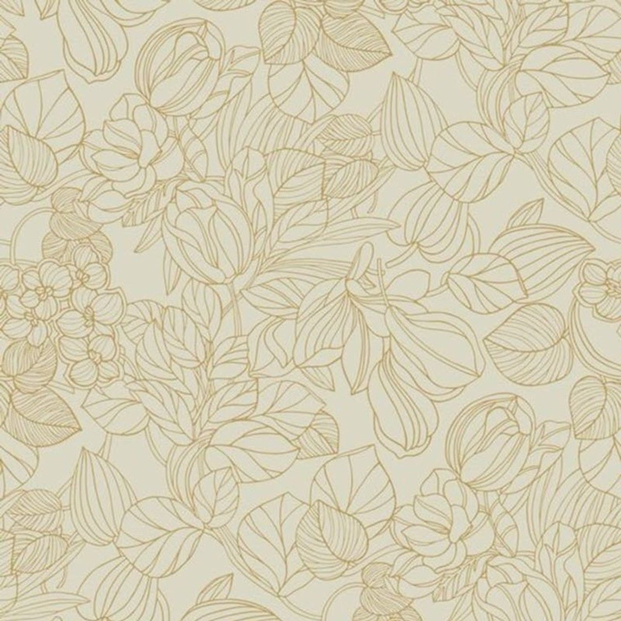 Gravure 1930 Wallpaper - Amande And Or - Casadeco - 85727131 - Premier Wallcovering