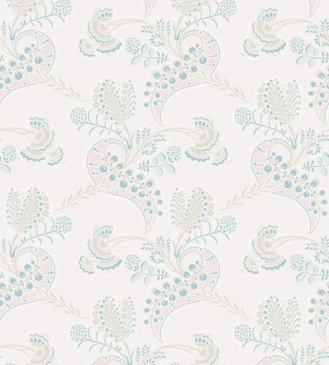 Hartford Wallpaper - Print Room Blue & Blush on Parchment - 88/4018 - Cole & Son - Premier Wallcovering