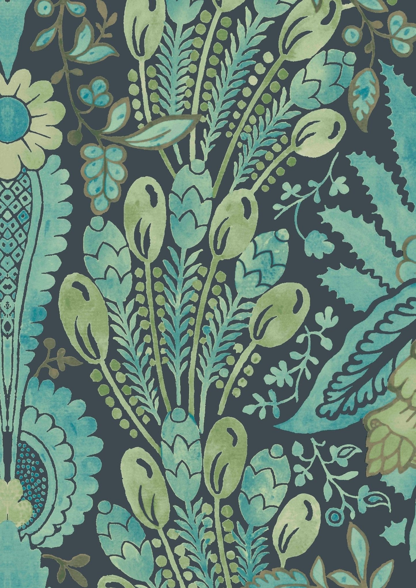 Hawksmoor Wallpaper - Peacock - Lewis & Wood - Premier Wallcovering