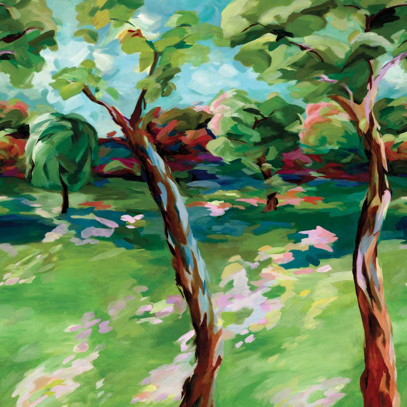 In The Woods Wallpaper - Sky/Emerald/Carnelian - HSRW113068 - Harlequin - Premier Wallcovering