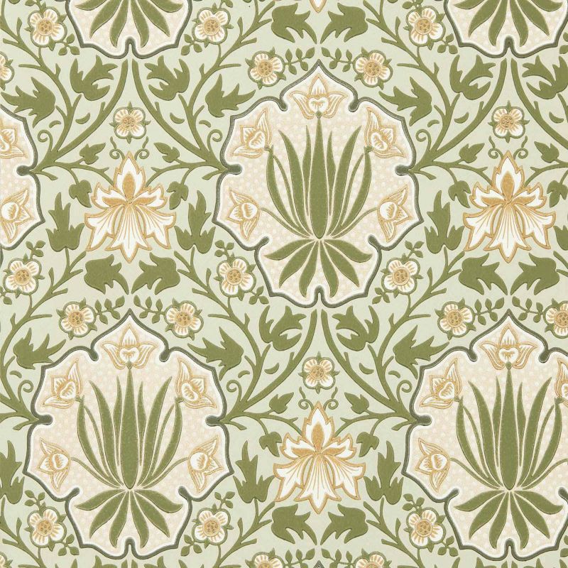 Iris & Rose Wallpaper - Bayleaf/Weld - Morris & Co - 217567