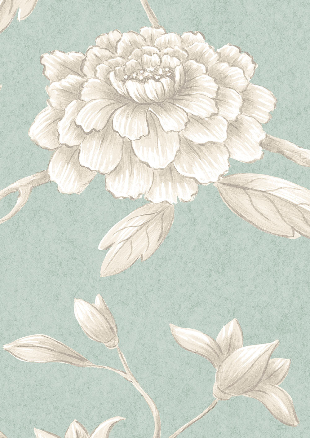 Jasper Peony Wallpaper - Green Glaze - Lewis & Wood - Premier Wallcovering