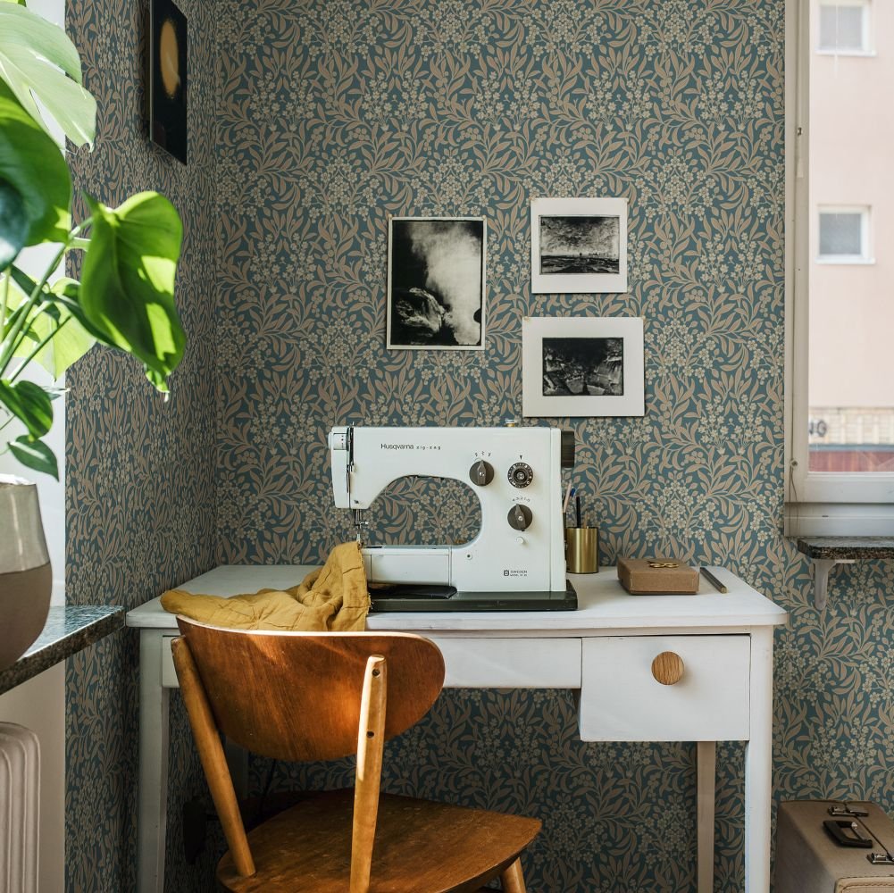 Kryddhyllan Wallpaper - Blue - Boråstapeter - 4187 - Premier Wallcovering