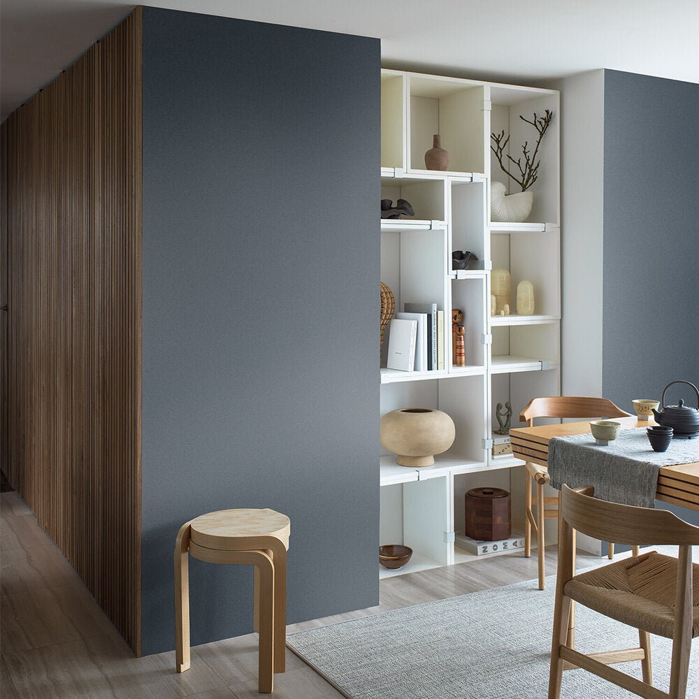 Kyoto Crepe Wallpaper - Deep Blue - Boråstapeter - 3138 - Premier Wallcovering