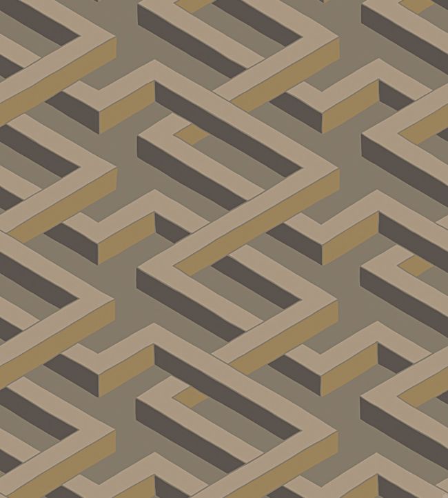 Luxor Wallpaper - Metallic Bronze on Dark Taupe - 105/1006 - Cole & Son - Premier Wallcovering
