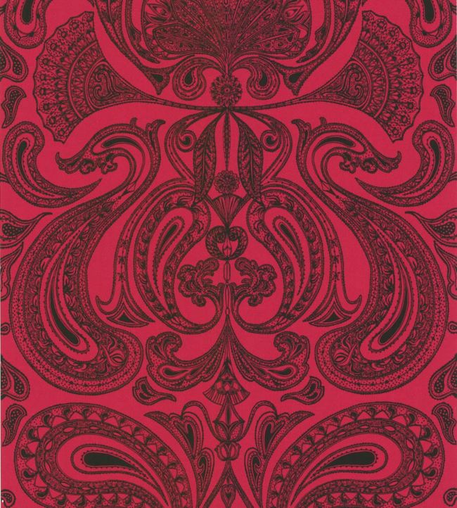Malabar Wallpaper - Black on Red - 66/1008 - Cole & Son - Premier Wallcovering
