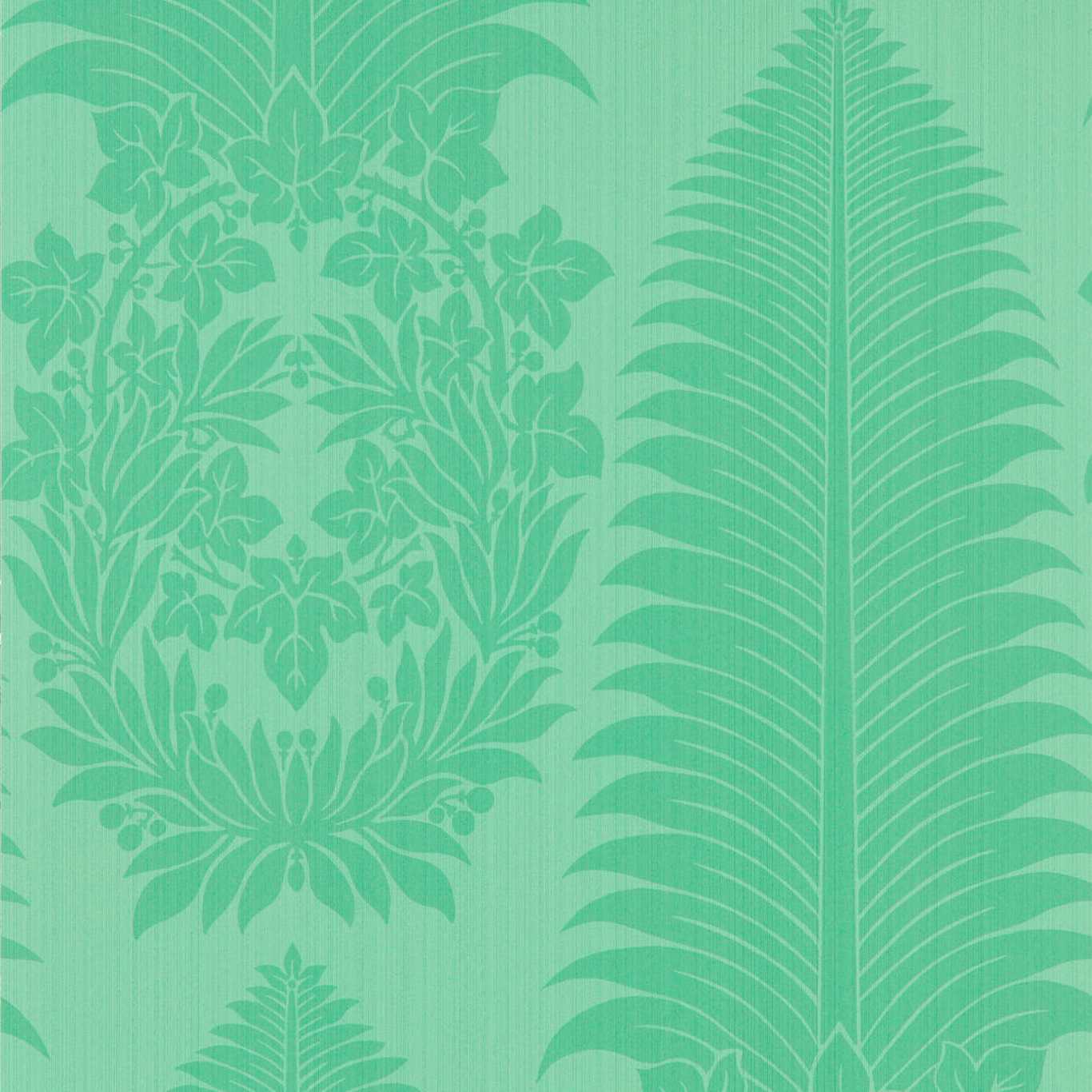 Marsden's Palm Damask Wallpaper - Blue Stone - ZCOT313023 - Zoffany
