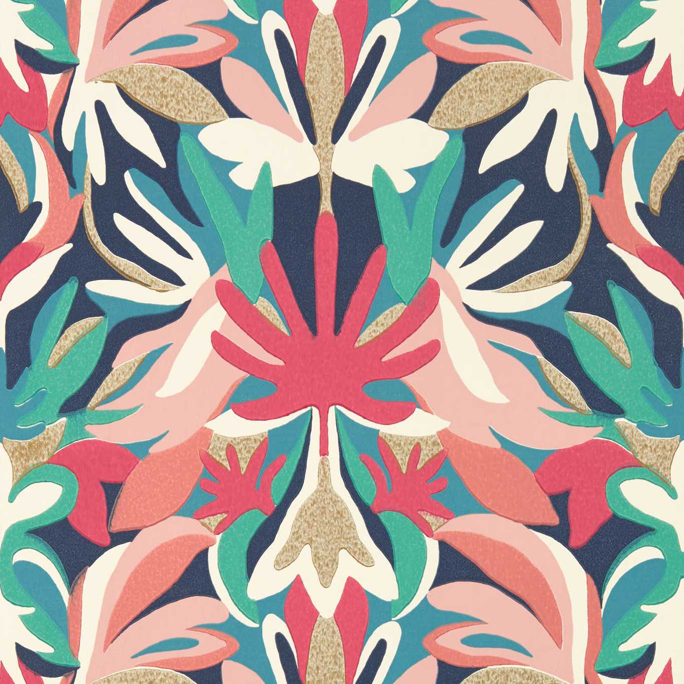 Melora Wallpaper - Brazilian Rosewood/ Ink/ Amazonia - Harlequin - HTEW112761 - Premier Wallcovering