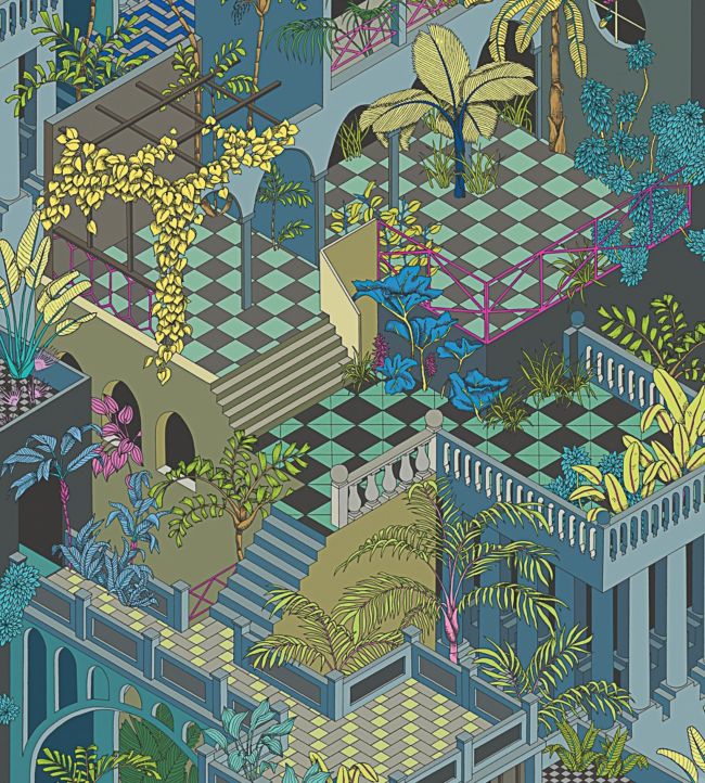 Miami Wallpaper - Petrol Multi - 105/4018 - Cole & Son - Premier Wallcovering