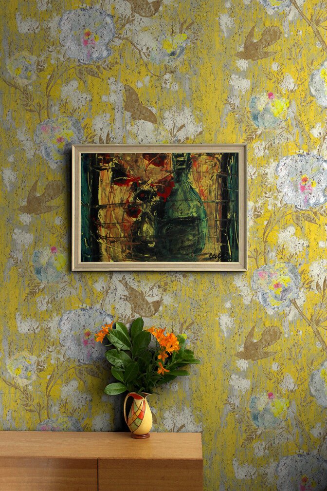 Nightingale Cork Wallpaper - Mustard - Timorous Beasties - DWN/NTGL/WSCF/03 - Premier Wallcovering
