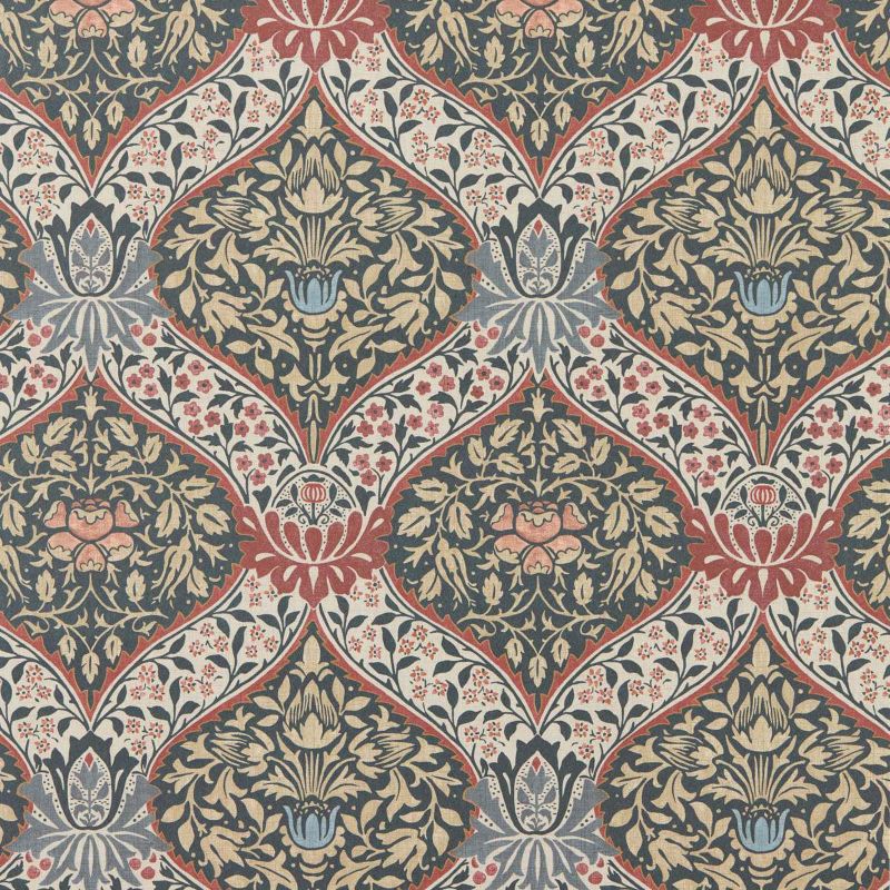 Norbury Wallpaper - Brick/Teal - Morris & Co - 217593