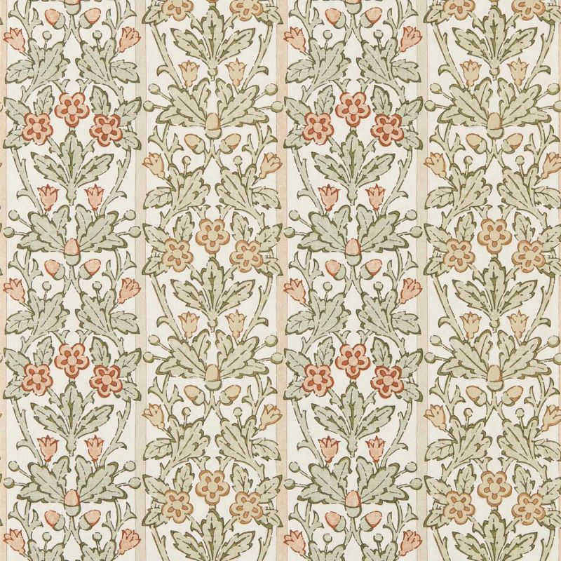 Oak & Blossom Wallpaper - Chestnut/Primrose - Morris & Co - 217589