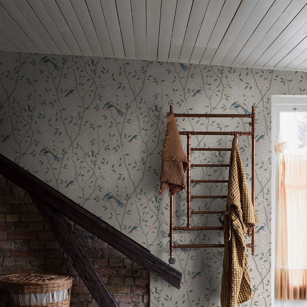 Paradise Birds Wallpaper - Cream - Boråstapeter - 4270 - Premier Wallcovering